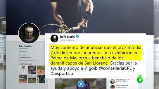 Rafa Nadal jugará una exhibición en Palma a beneficio de Sant Llorenç Rafa Nadal jugará una exhibición en Palma a beneficio de Sant Llorenç