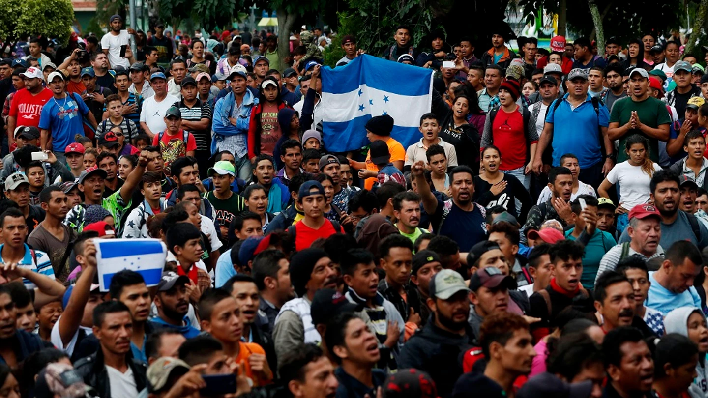 Imagen de la caravana de migrantes que quieren llegar a EEUU Imagen de la caravana de migrantes que quieren llegar a EEUU