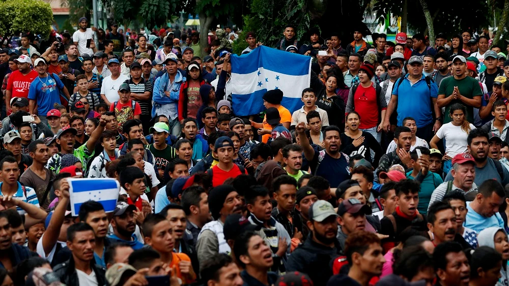 Imagen de la caravana de migrantes que quieren llegar a EEUU