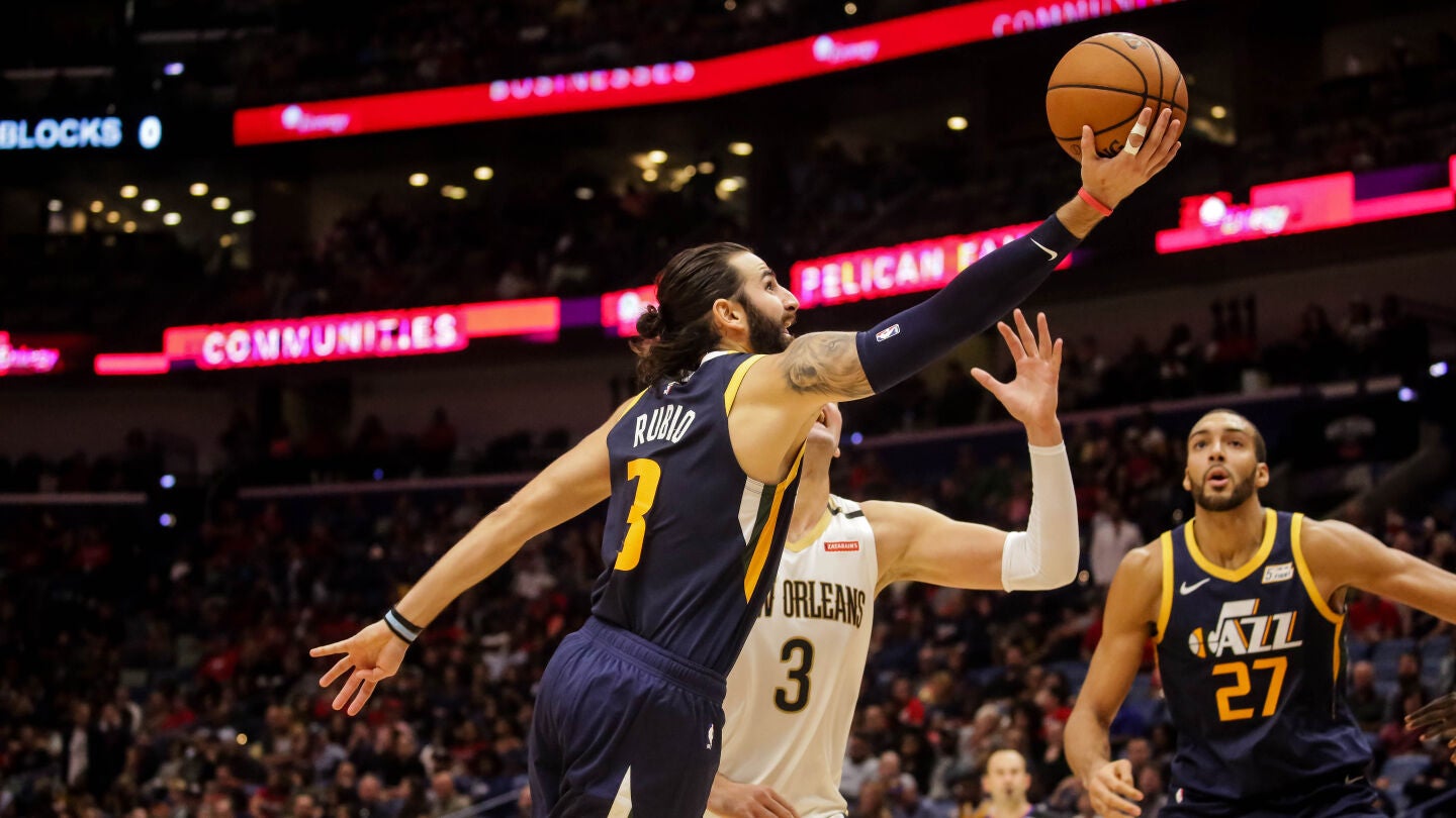 Ricky Rubio, en acci&oacute;n ante los Pelicans