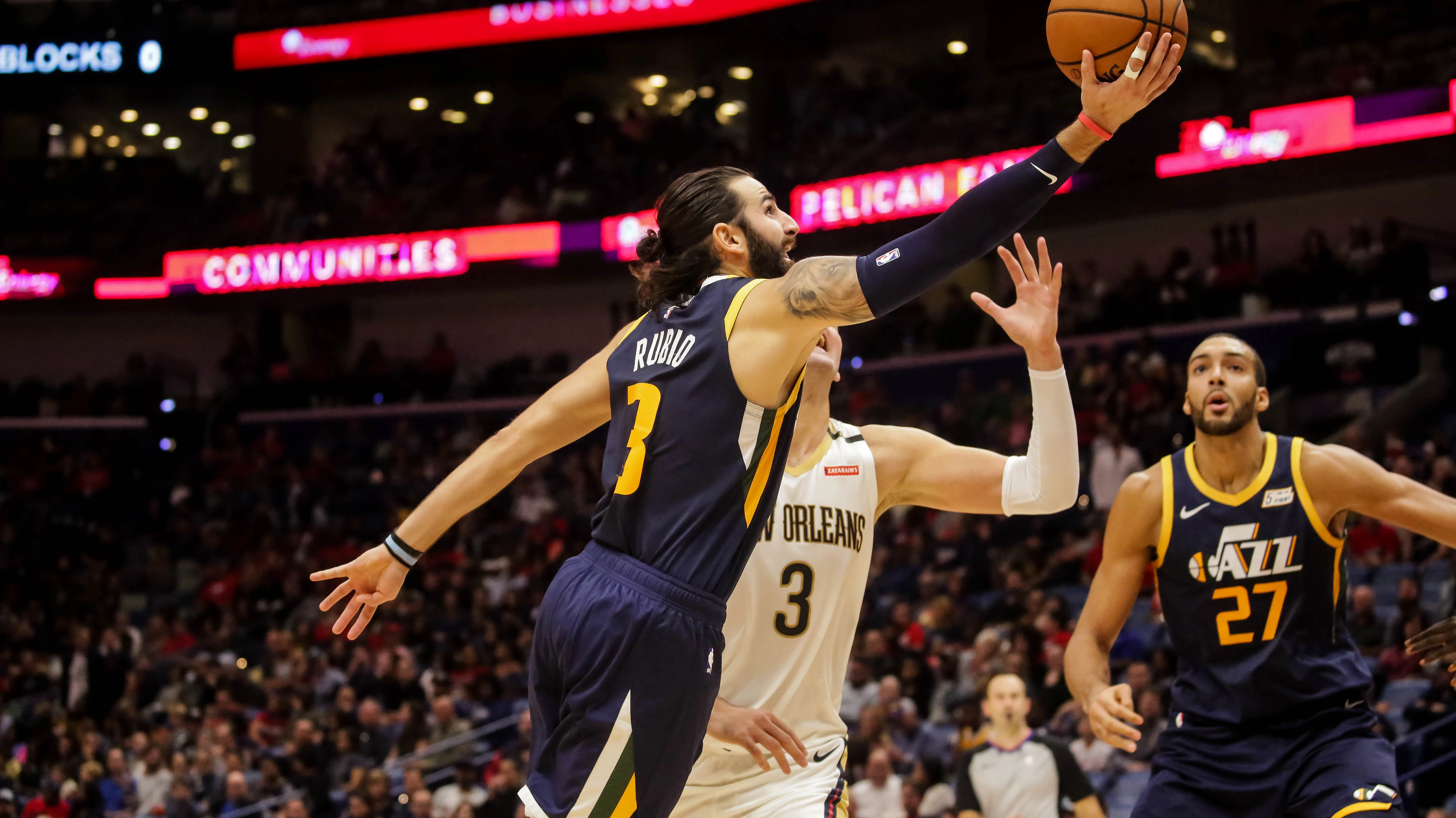 Ricky Rubio, en acción ante los Pelicans