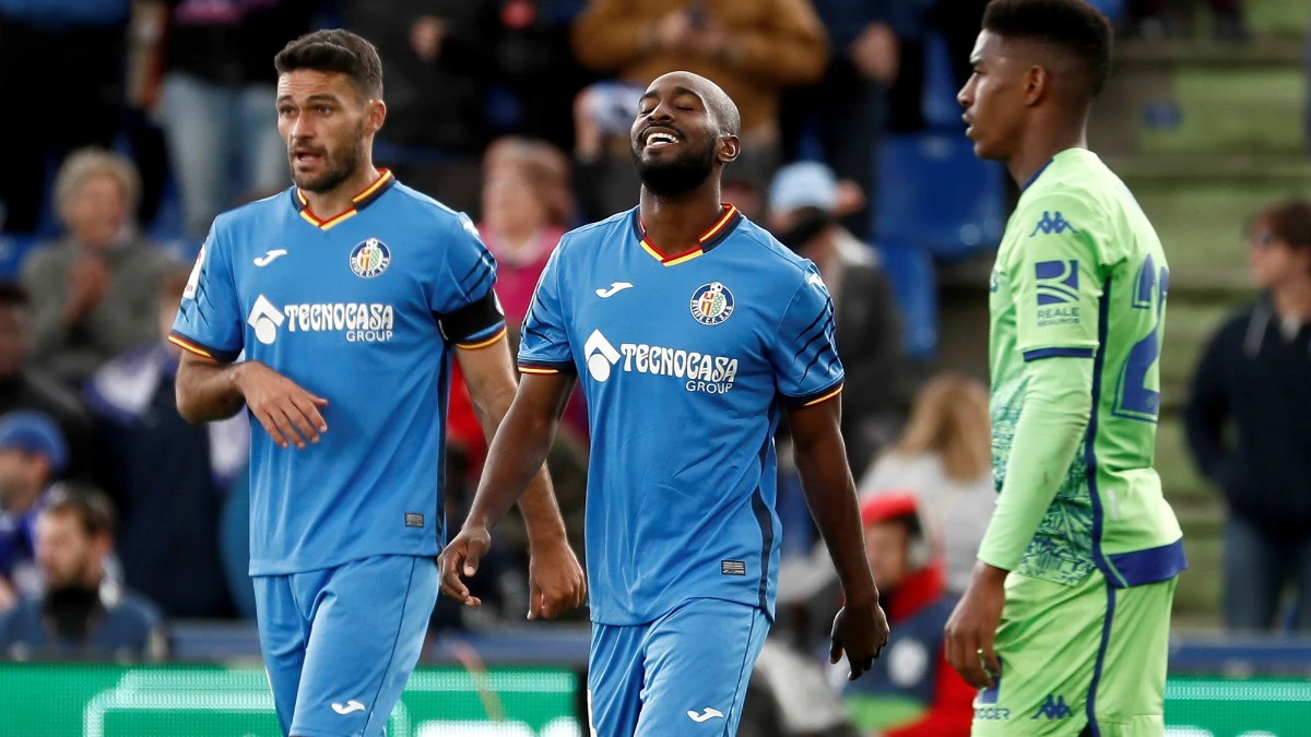 Foulquier celebra un gol con el Getafe