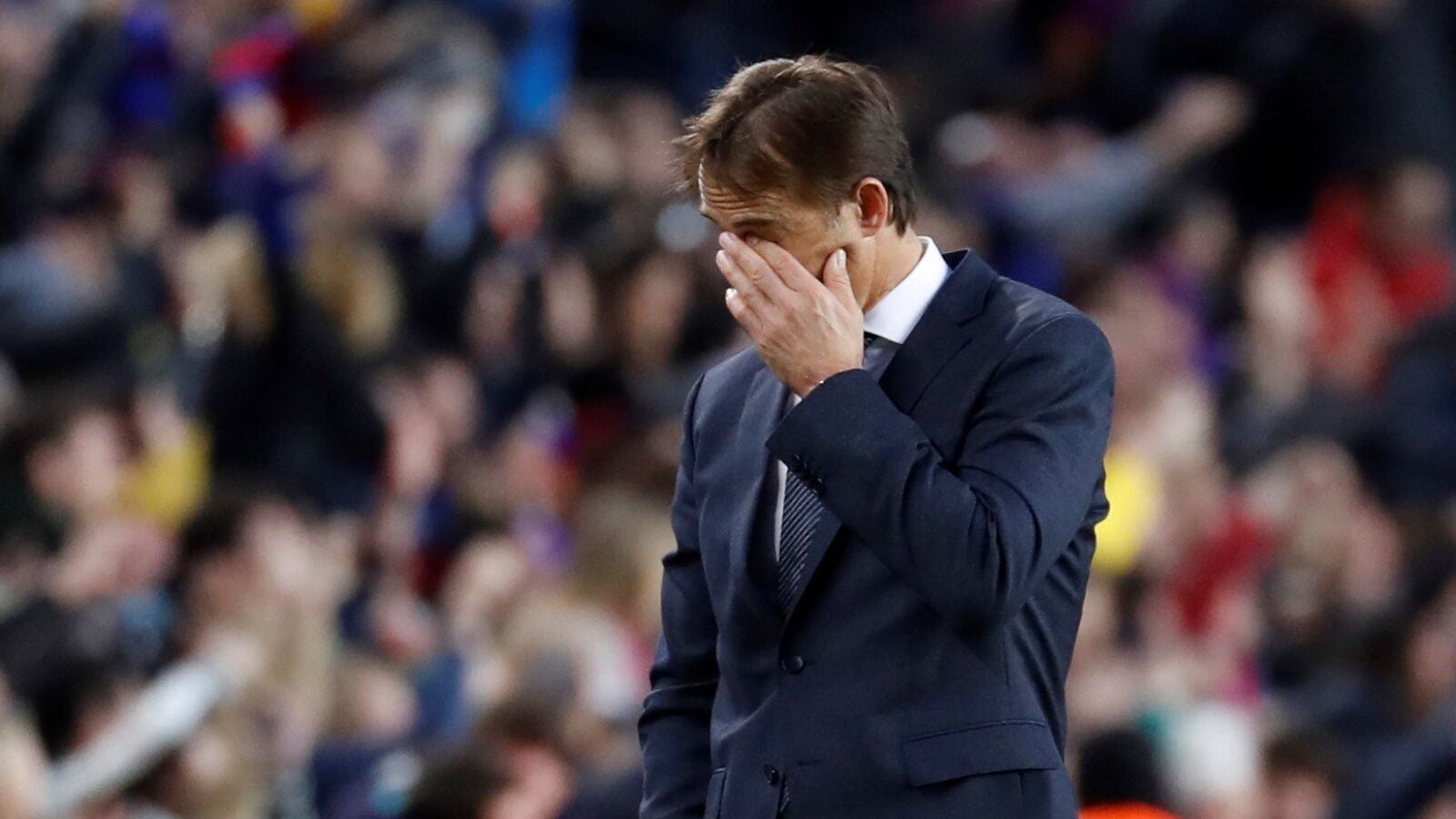 Julen Lopetegui, en el Camp Nou