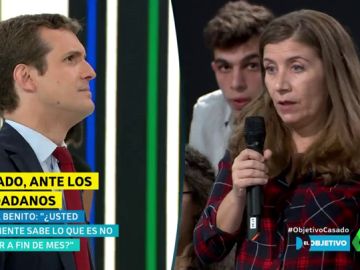 La pregunta directa de una ciudadana a Pablo Casado: "¿Usted sabe lo que es no llegar a final de mes?" La pregunta directa de una ciudadana a Pablo Casado: "¿Usted sabe lo que es no llegar a final de mes?"