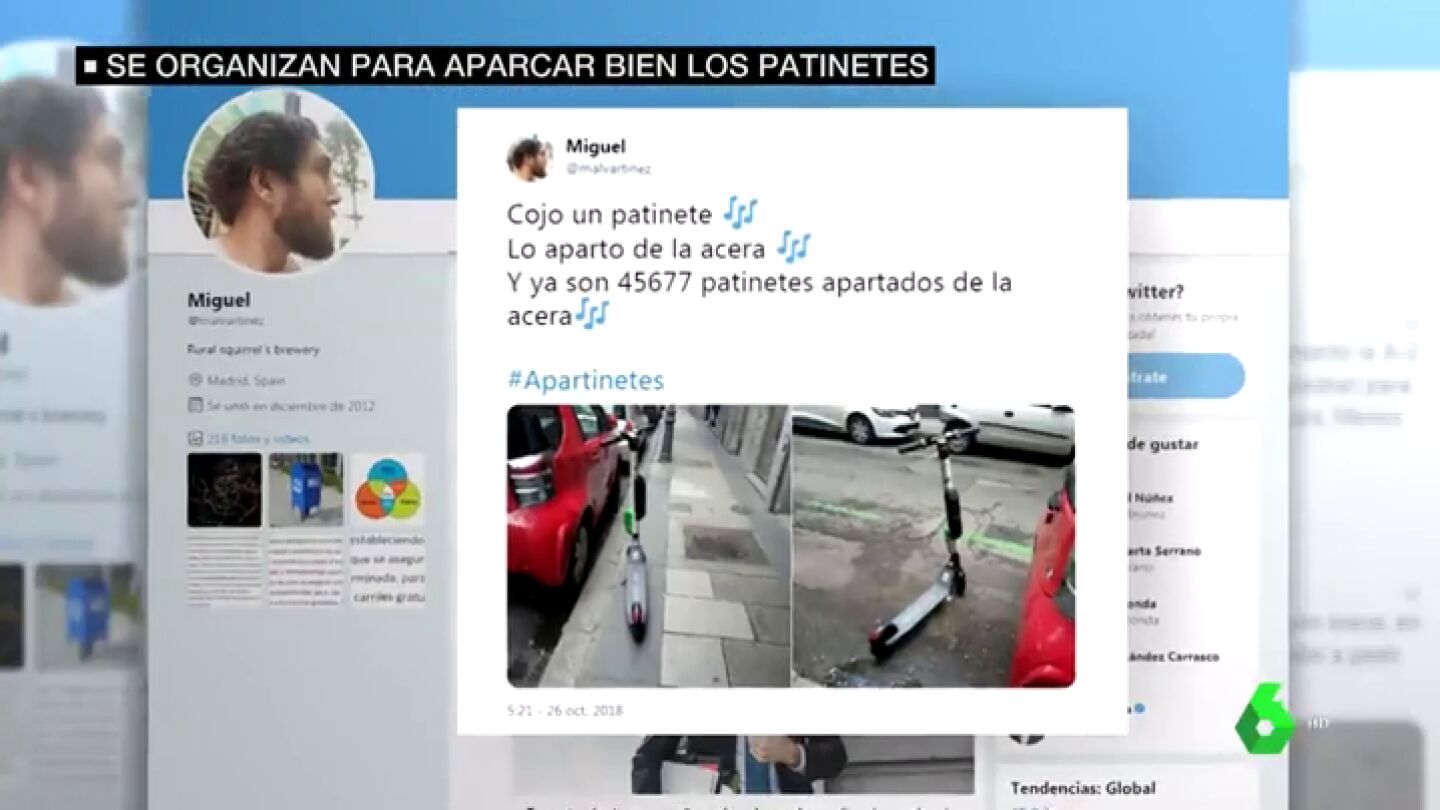 Vecinos de Madrid impulsan una campa&ntilde;a para retirar los patinetes de las aceras: "Hay que reivindicar la figura del peat&oacute;n"