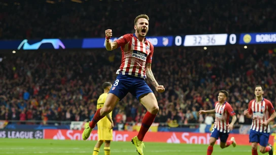 Saúl celebra su gol contra el Dortmund Saúl celebra su gol contra el Dortmund