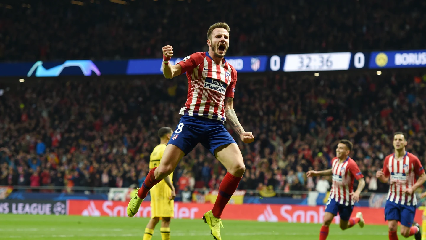 Saúl celebra su gol contra el Dortmund Saúl celebra su gol contra el Dortmund