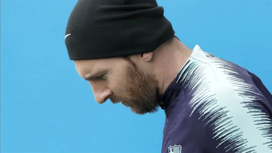 Leo Messi, durante un entrenamiento del Barça Leo Messi, durante un entrenamiento del Barça