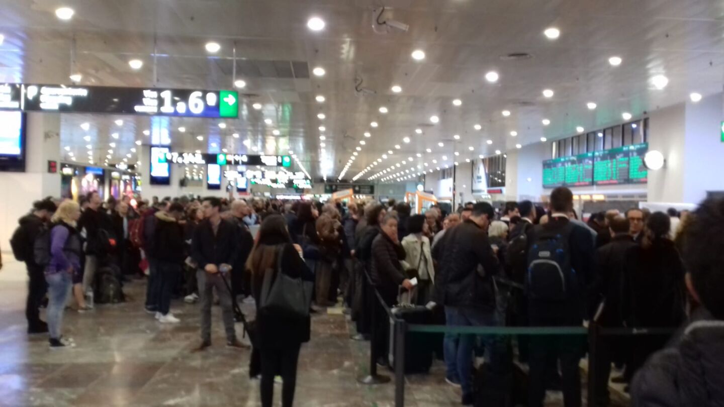 Imagen de la estaci&oacute;n de Sants tras la alerta