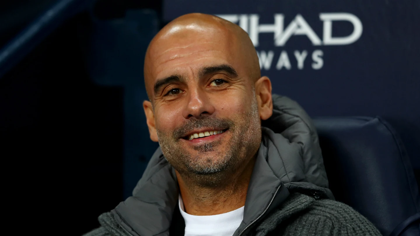 Guardiola, sonriente Guardiola, sonriente