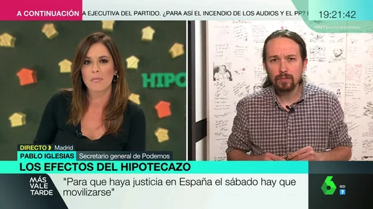 Pablo Iglesias, crítico con la actuación del Gobierno: "¿Cómo van los partidos tradicionales a enfrentarse a los bancos si se financian con ellos?" Pablo Iglesias, crítico con la actuación del Gobierno: "¿Cómo van los partidos tradicionales a enfrentarse a los bancos si se financian con ellos?"