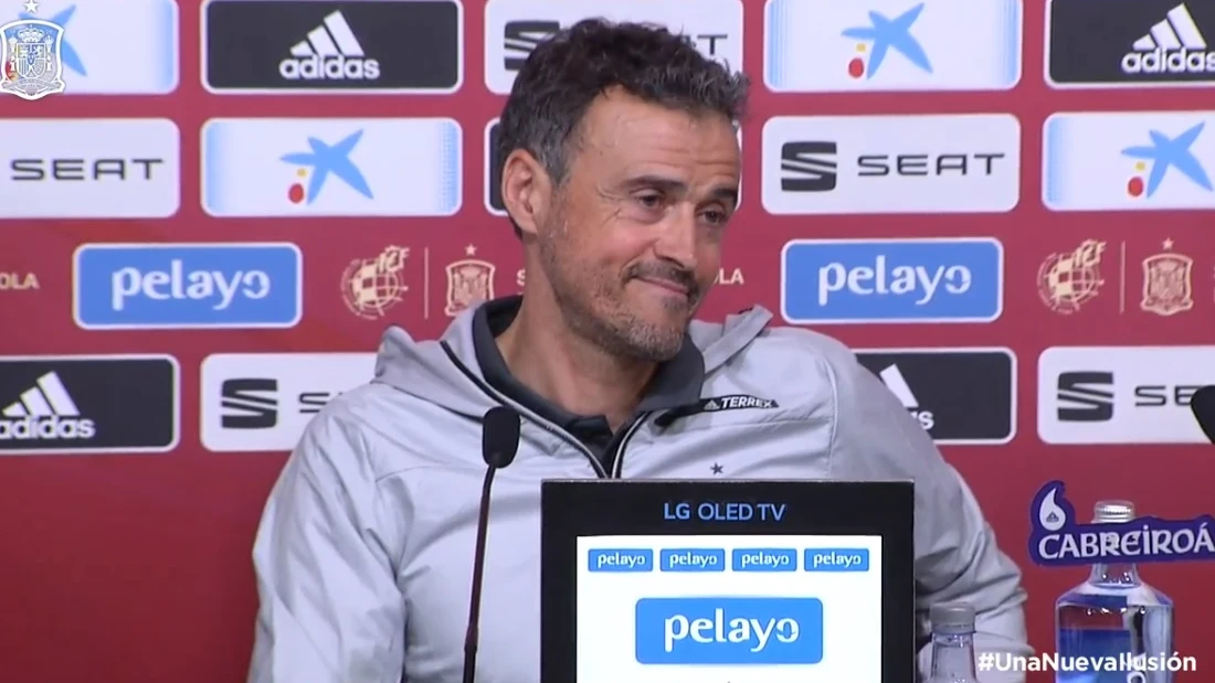 Luis Enrique, en rueda de prensa en Las Rozas