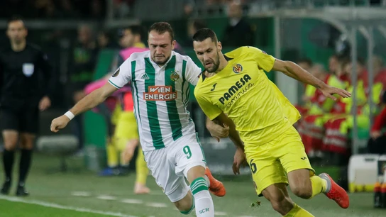 Momento del partido entre el Rapid de Viena y el Villarreal Momento del partido entre el Rapid de Viena y el Villarreal