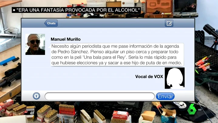 Los mensajes que mandó el francotirador confesando su intención de matar a Sánchez: "Sería lo más rápido y sacar a ese hijo de puta del medio"