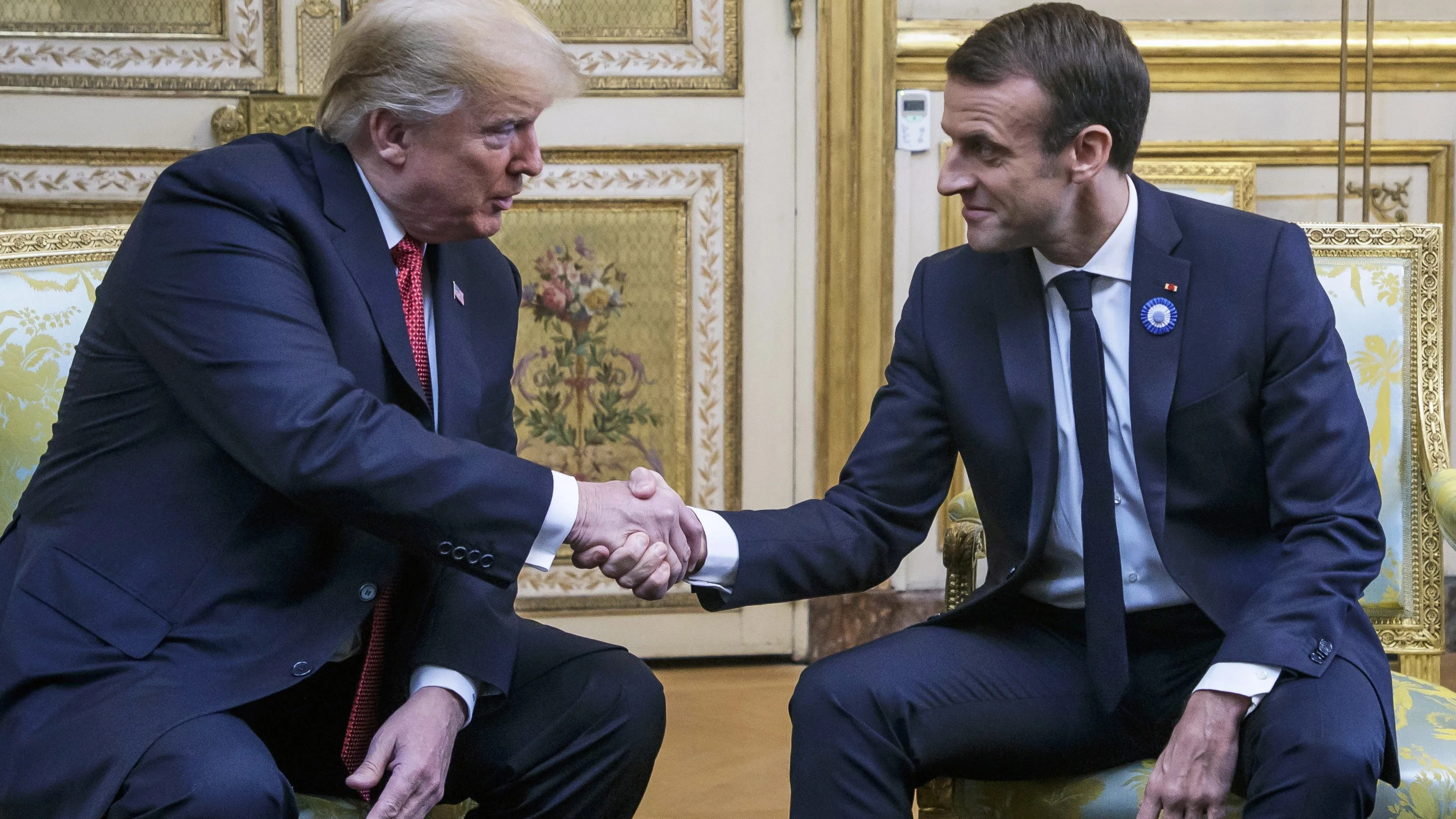 Donald Trump y Emmanuel Macron en el Elíceo