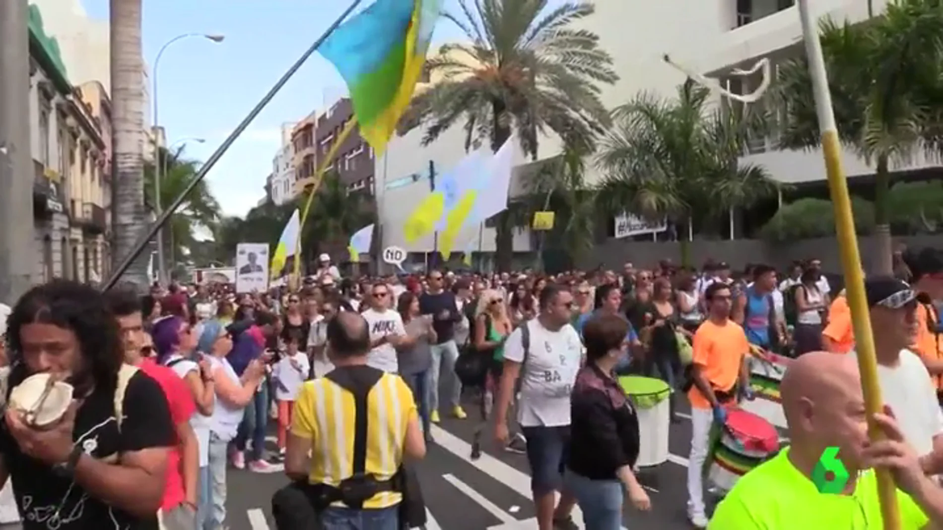 Manifestación en Las Palmas contra la ampliación del puerto