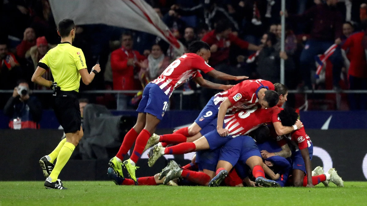 El Atlético celebra un gol