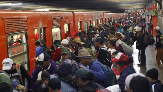 Imagen de la caravana de migrantes Imagen de la caravana de migrantes