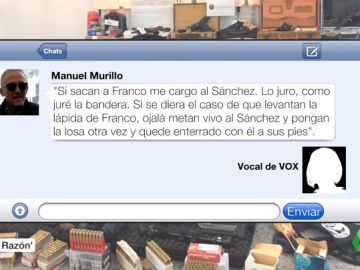 Nuevos mensajes del francotirador que quería matar a Sánchez: "Si levantan la lápida de Franco ojalá metan vivo a Sánchez"