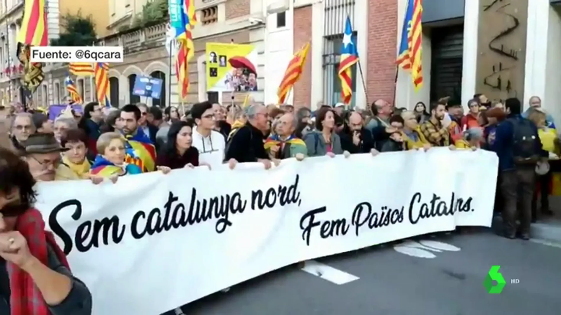 Manifestación independentista en Perpiña