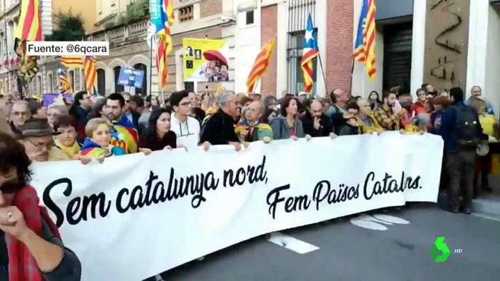 Manifestación independentista en Perpiña