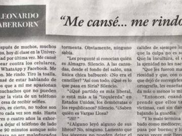 Imagen de la carta de renuncia de un profesor universitario Imagen de la carta de renuncia de un profesor universitario