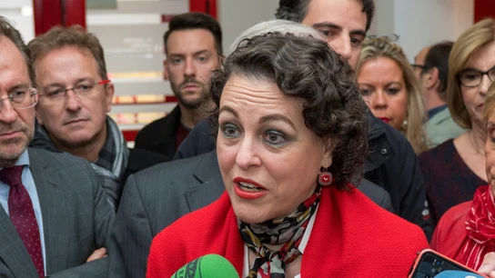 La ministra de Trabajo, Migraciones y Seguridad Social, Magdalena Valerio, atiende a los medios. La ministra de Trabajo, Migraciones y Seguridad Social, Magdalena Valerio, atiende a los medios.