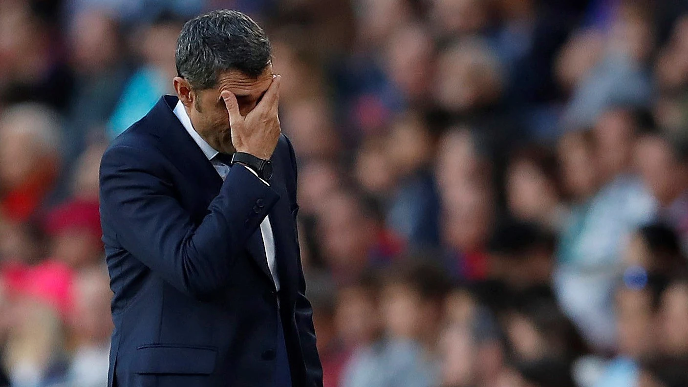 Ernesto Valverde, en el Camp Nou