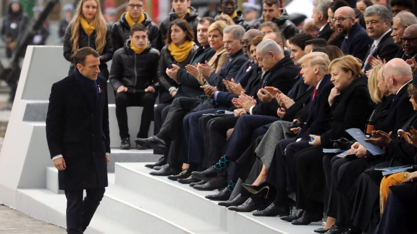 Emmanuel Macron durante los actos del centenario del Armisticio