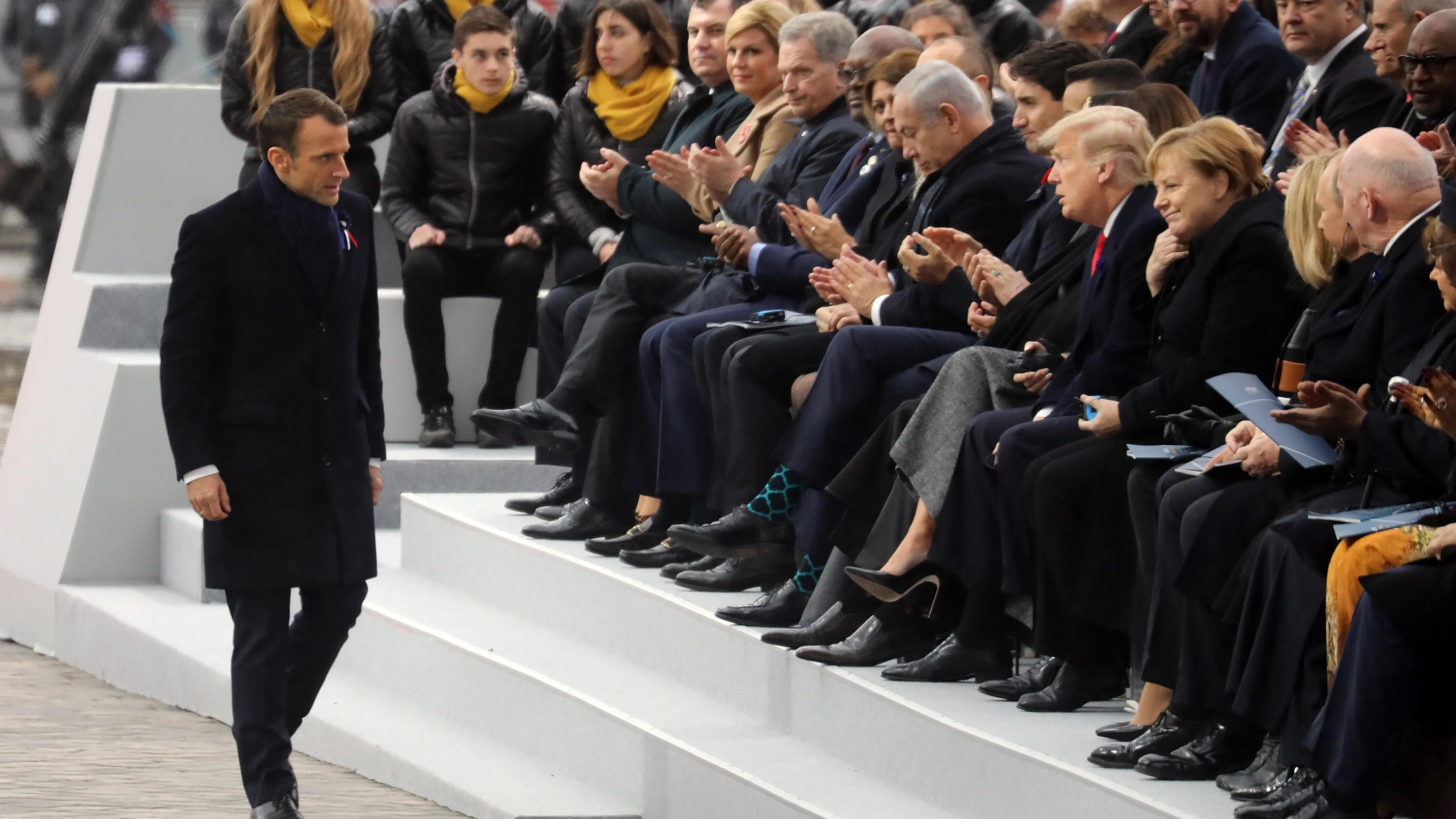 Emmanuel Macron durante los actos del centenario del Armisticio