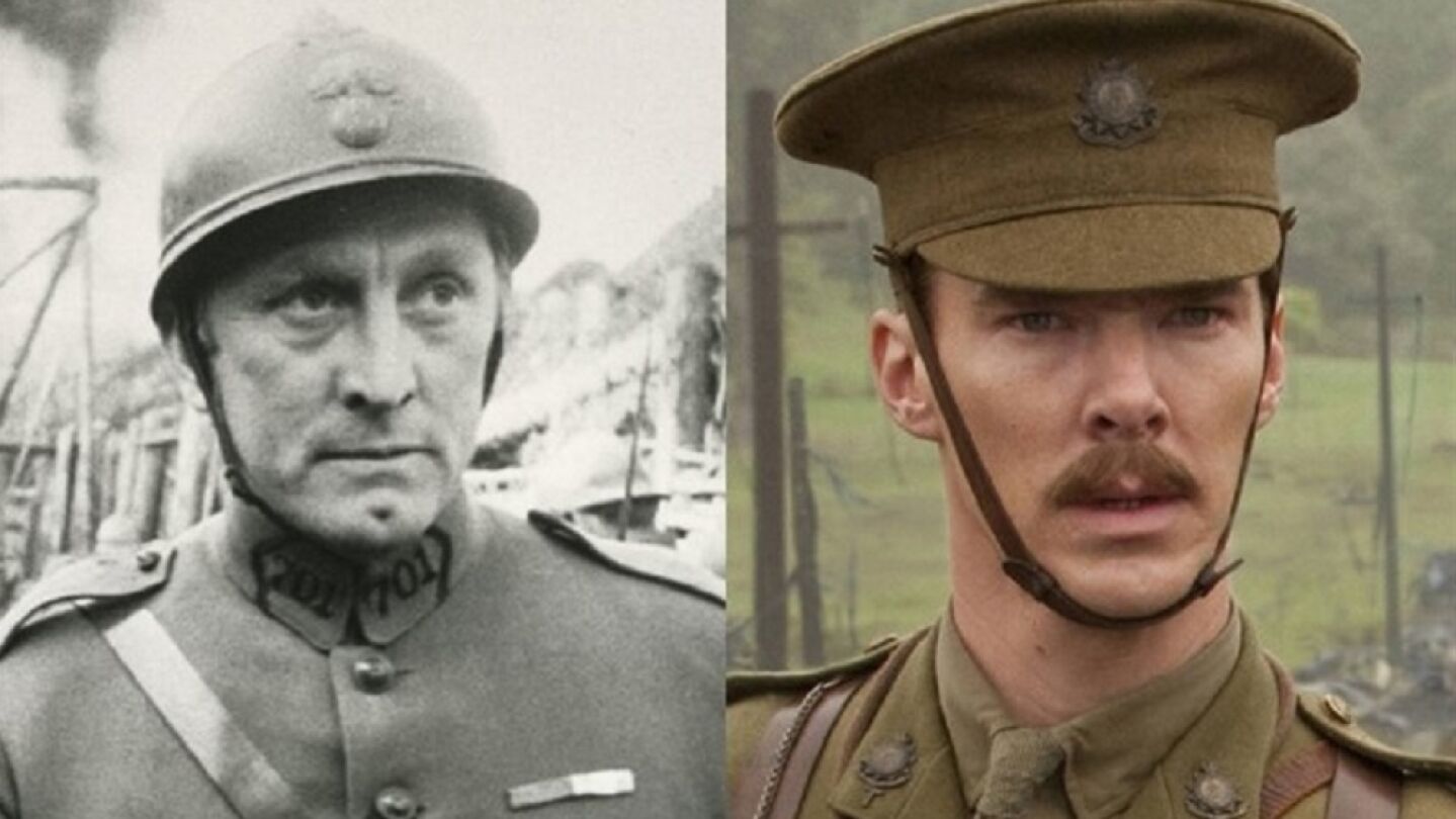El actor Kirk Douglas en 'Senderos de Gloria' y Benedict Cumberbatch en 'Caballo de Batalla'