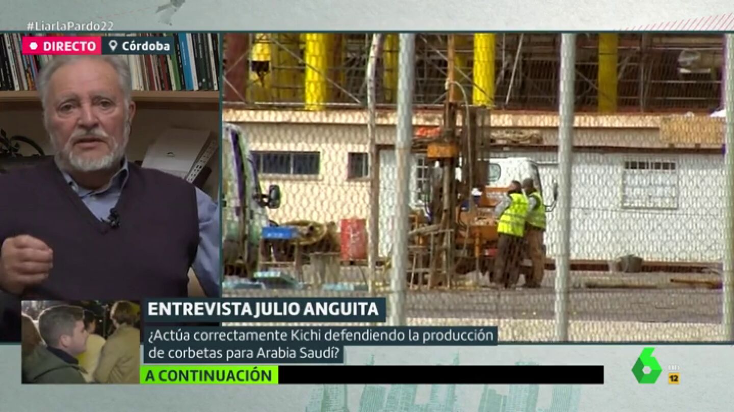 Julio Anguita: "Yo no permitir&iacute;a la construcci&oacute;n de corbetas, pero protestar&iacute;a con los trabajadores para que crearan nuevos puestos"
