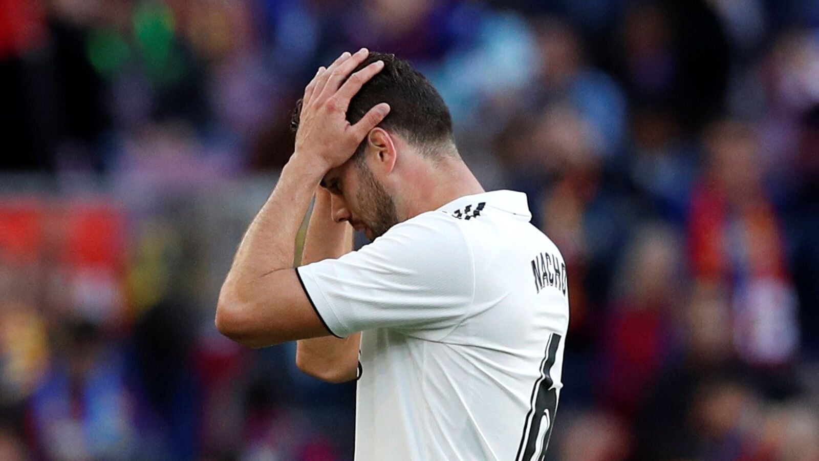 Nacho, durante un partido del Real Madrid