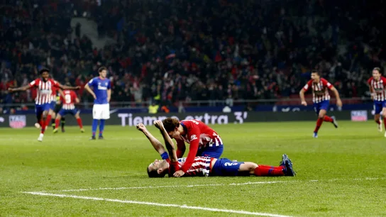 Godín tras marcar lesionado ante el Athletic Godín tras marcar lesionado ante el Athletic