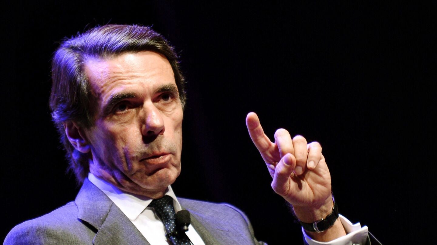 El expresidente del Gobierno Jos&eacute; Mar&iacute;a Aznar durante la conferencia ofrecida en Valladolid