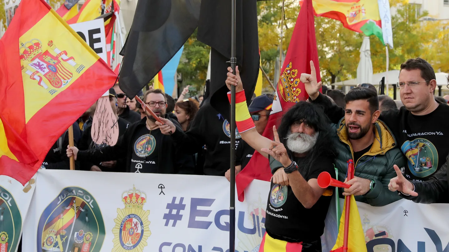 Imagen de archivo de una manifestación de Jusapol. Alrededor de 400 policías y guardias civiles de la asociación Jusapol