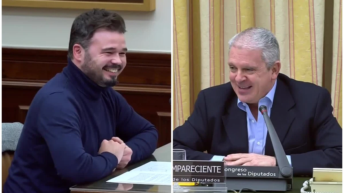 A la izquierda, Gabriel Rufián, diputado de ERC; a la derecha, Pablo Crespo, considerado 'número 2' de Gürtel