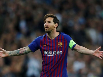 Messi, durante un partido con el Barcelona