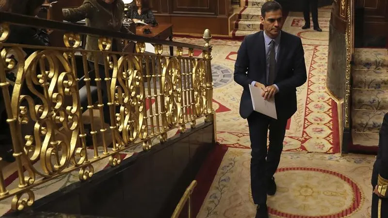 Pedro Sánchez en el Congreso de los Diputados durante la Sesión de Control al Gobierno