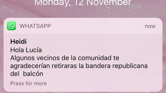 El mensaje de Whatsapp que recibió la joven El mensaje de Whatsapp que recibió la joven