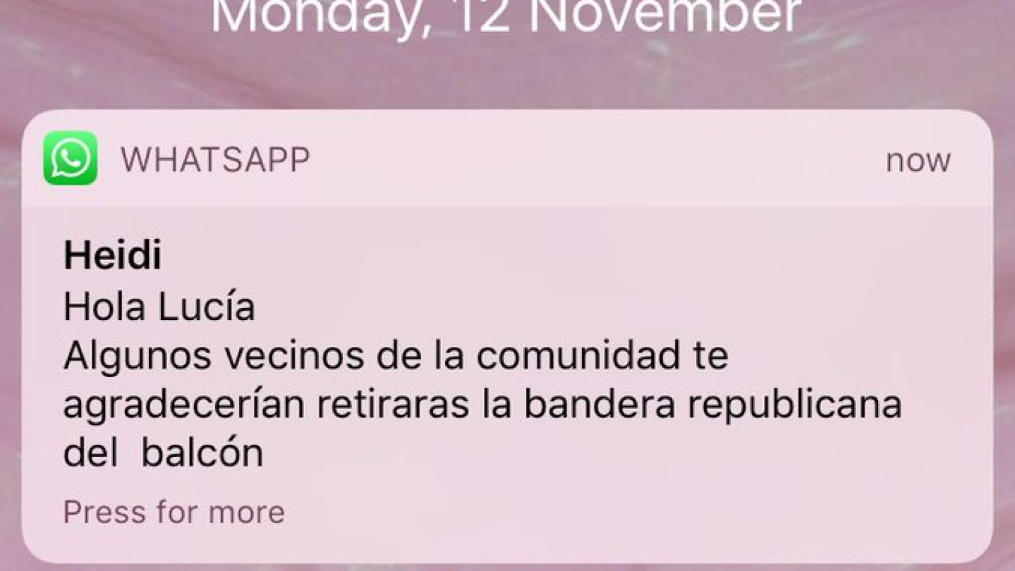 El mensaje de Whatsapp que recibi&oacute; la joven