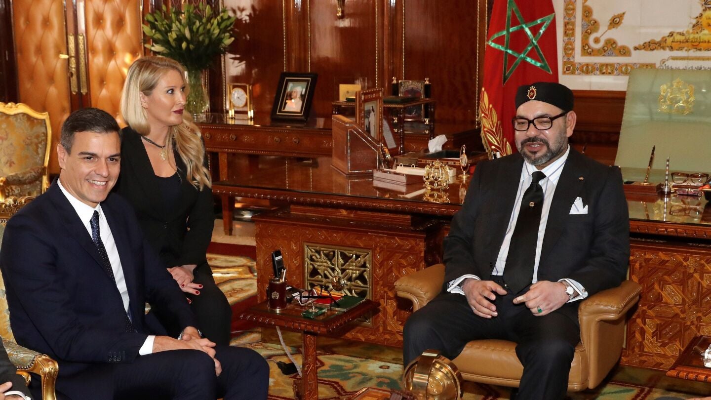 Pedro S&aacute;nchez, junto a Mohamed VI