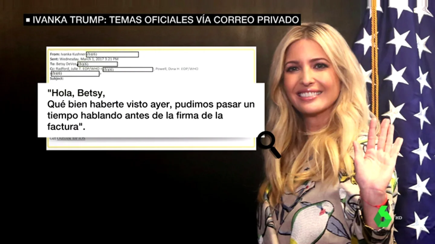 Ivanka Trump usa su cuenta personal para mandar correos sobre asuntos oficiales a miembros del gobierno Ivanka Trump usa su cuenta personal para mandar correos sobre asuntos oficiales a miembros del gobierno