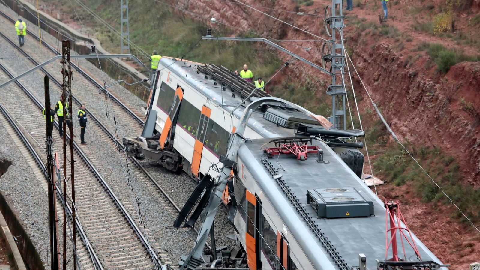 Tren accidentado en Vacarisses, Barcelona