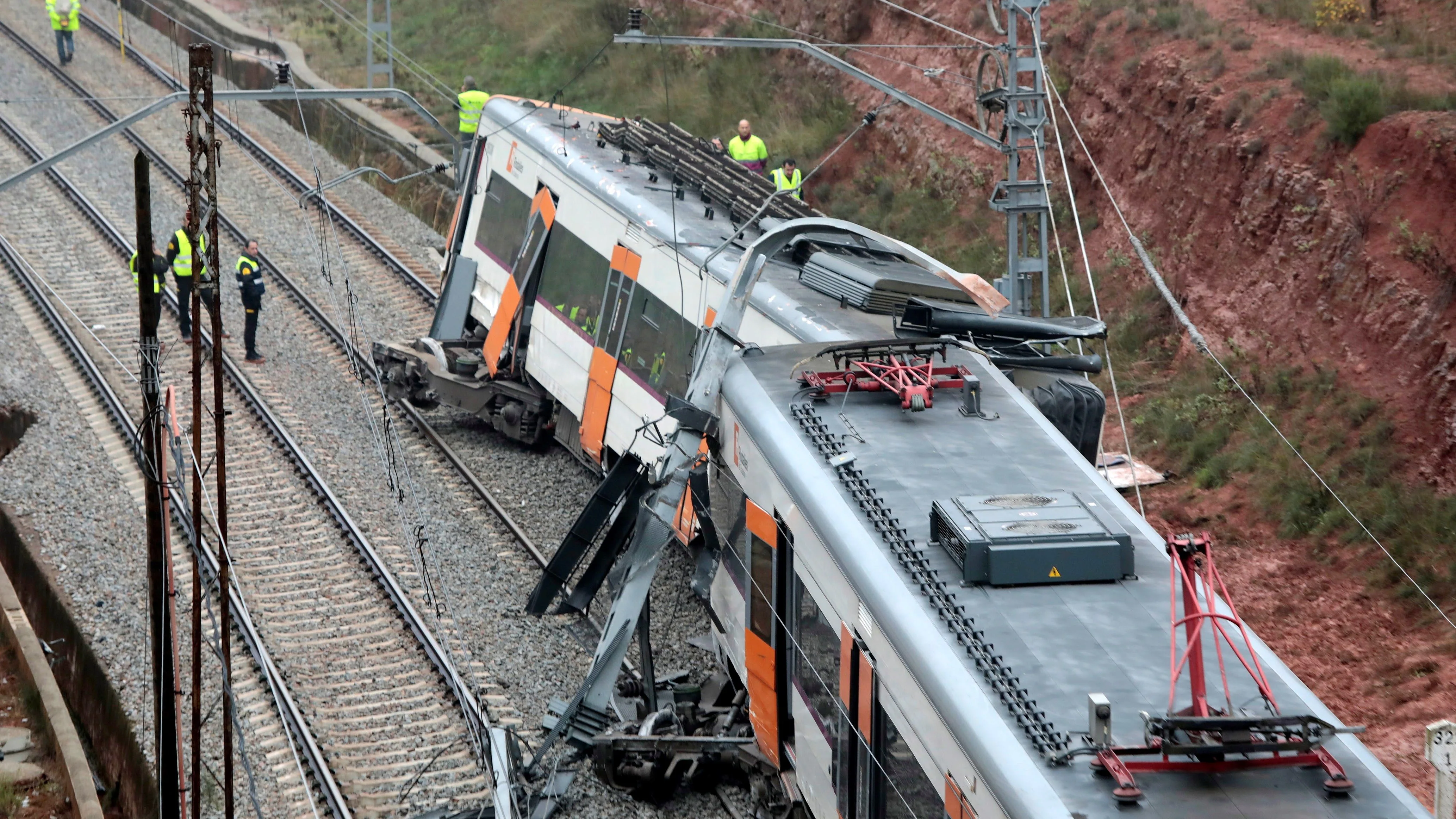 Tren accidentado en Vacarisses, Barcelona