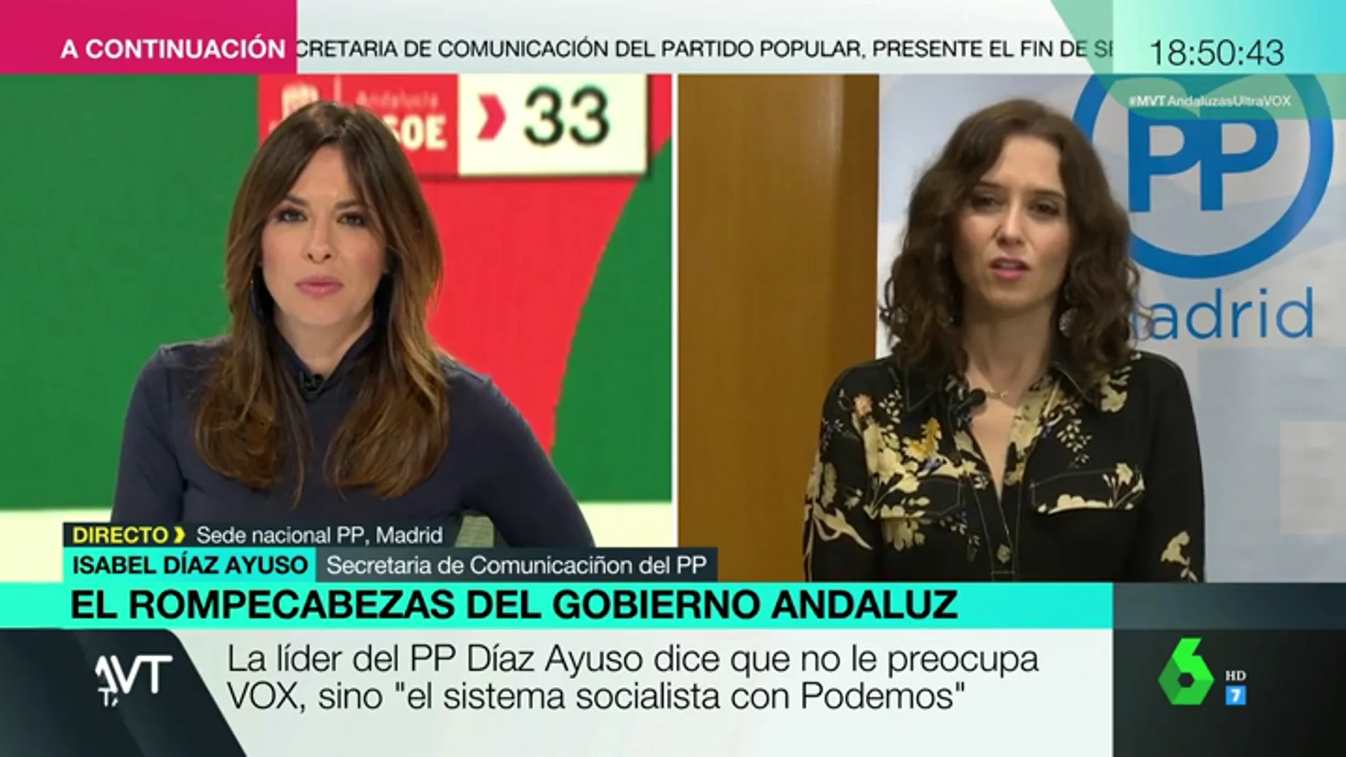Isabel Díaz Ayuso, secretaria de Comunicación del PP: "Hay cosas más extremas que el hecho de que Vox entre en las instituciones"