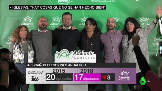 Adelante Andalucía se convierte en la cuarta fuerza de la comunidad: "Es obvio que no hemos conseguido el objetivo" Adelante Andalucía se convierte en la cuarta fuerza de la comunidad: "Es obvio que no hemos conseguido el objetivo"