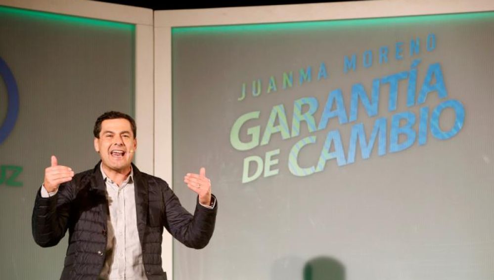El candidato del PP a presidente de la Junta de Andalucía, Juanma Moreno