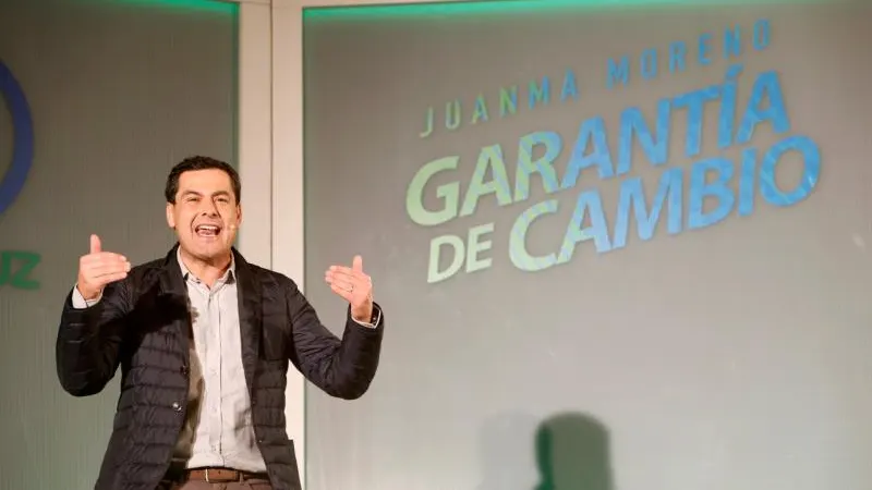 El candidato del PP a presidente de la Junta de Andalucía, Juanma Moreno