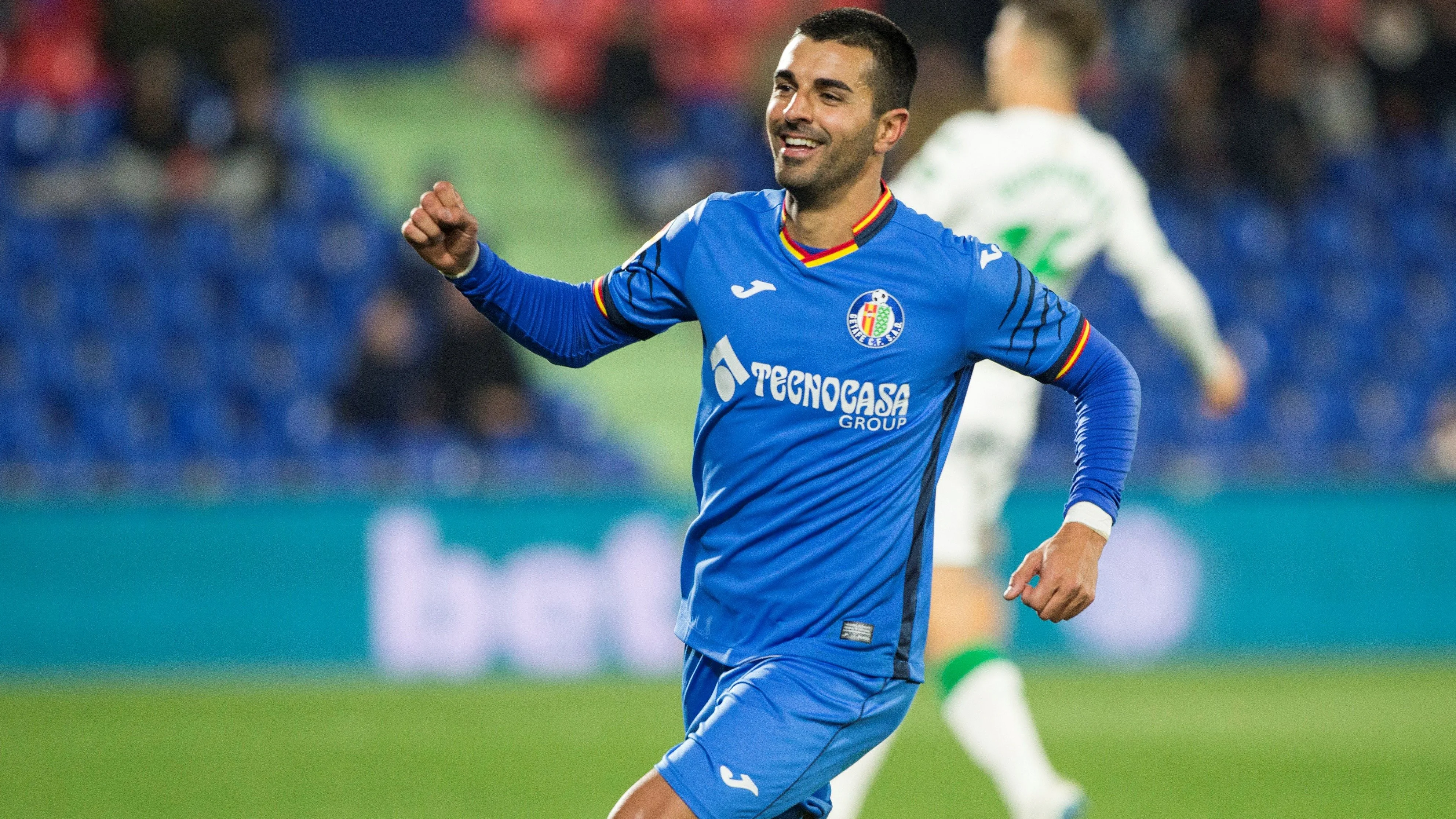 Ángel celebra uno de sus goles con el Getafe